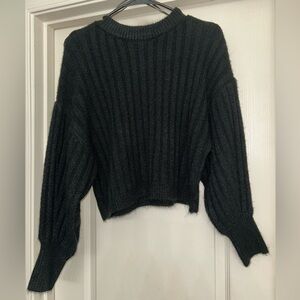 And Now This Black Ribbed Women's Sweater